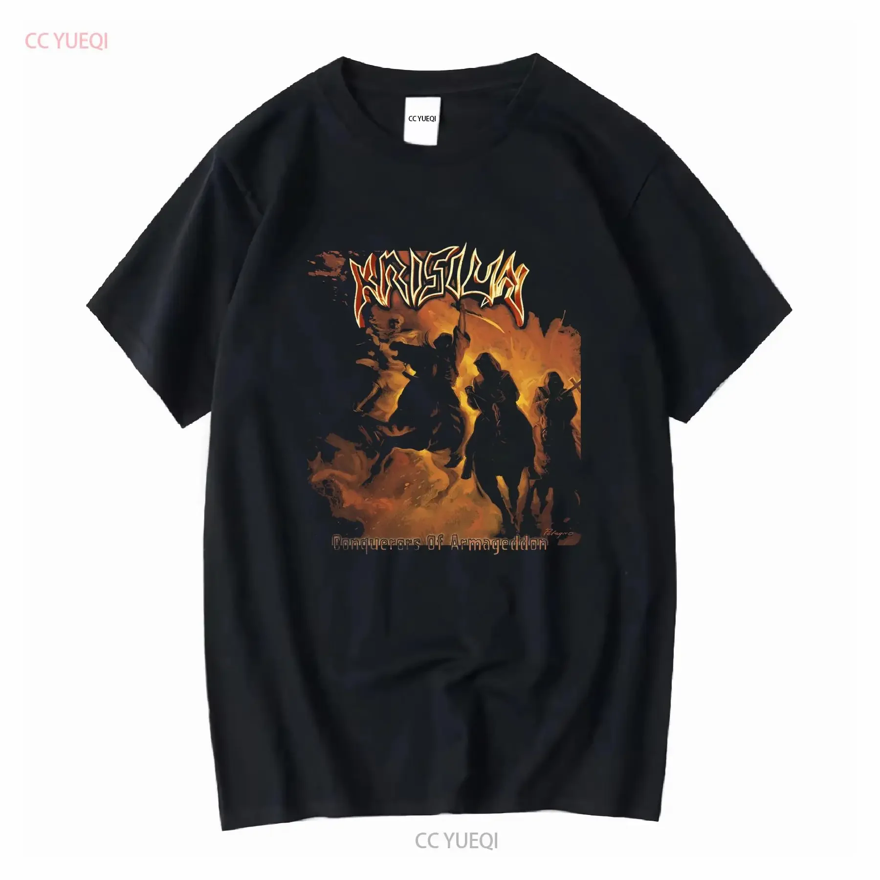 Krisiun conquérants de Armageddon t-shirt noir hommes S à 5XL PM1104 vintage lavé doux étiré polyvalent graphique légèrement