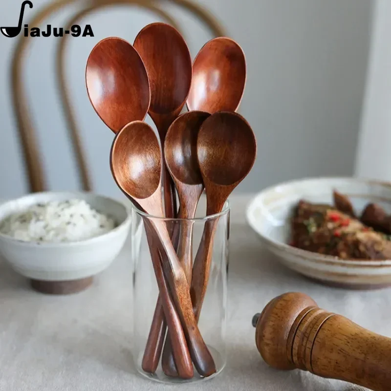 Wooden Spoon Cooking Spoon Bamboo Wave Pattern Kitchen Cooking Utensil Tool Soup Teaspoon Catering for Kitchen Wooden Spoon 2024