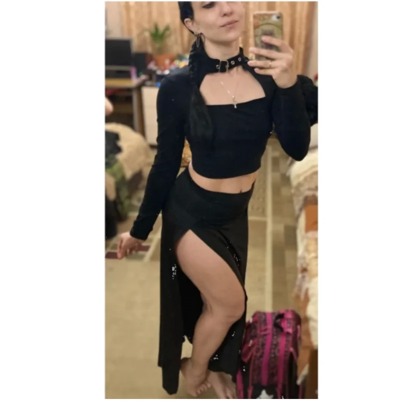 

Модная женская юбка миди с высоким разрезом, облегающего кроя, из полиэстера, с завышенной талией, в повседневном и чувственном стиле, трендовый дизайн