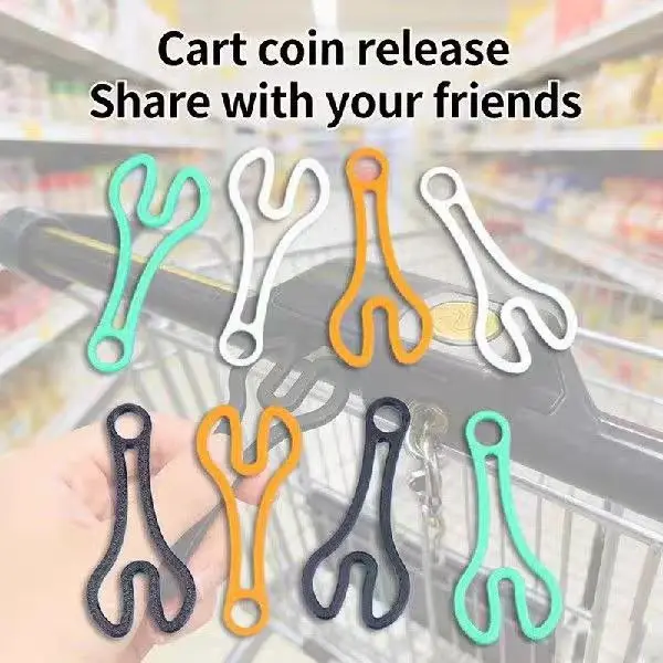 Cart Token Keychain 2Pcs Trolley Unlock Tool 3D Plastic Portable Reusable Compact Sturdy Elderly Senior Easy Grip Convenient