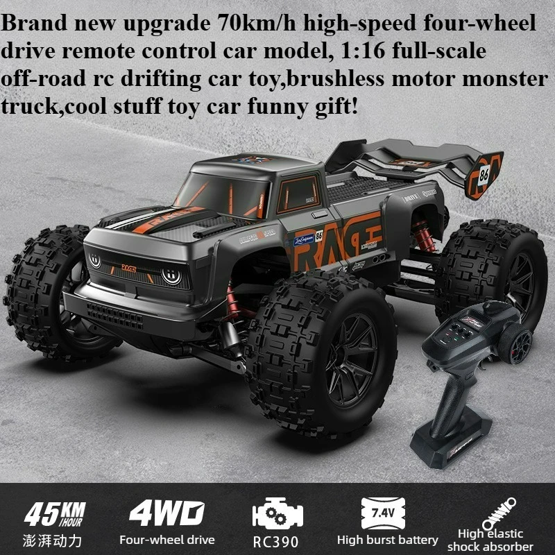 Cool Stuff Toy Car Gift-70km/h High-speed 4WD Rc Truck,Remote Control Car,Climbing Off-road Rc Cars,Monster Truck,Toys for Boys