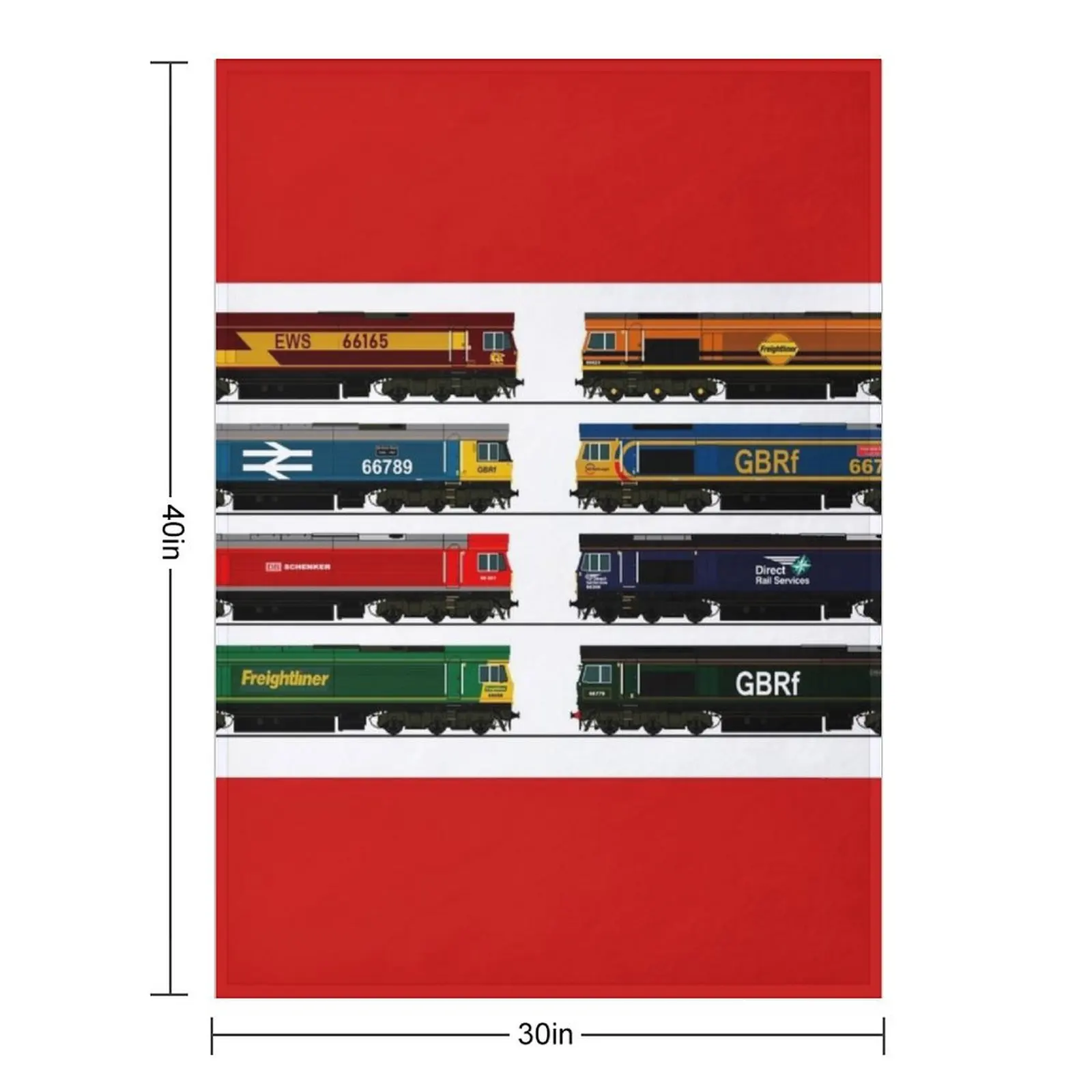 class 66 locomotive collection Throw Blanket Stuffeds Picnic Camping Plaid Blankets