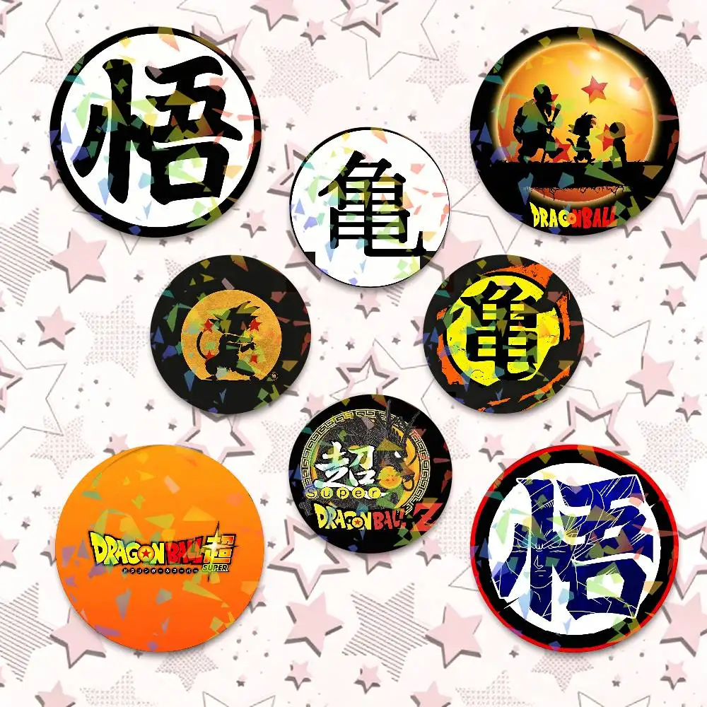 Anime D-DrAgoN-N B-BalL-L Hot Round Badge Lapel Pins for Backpacks Briefcase Laser Brooch Clothes Gifts