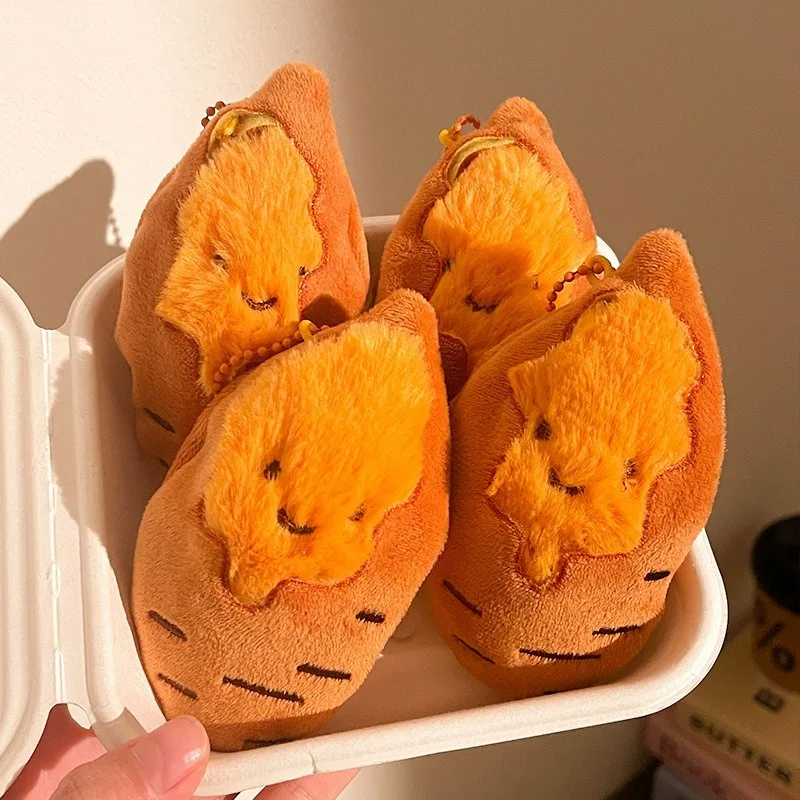1/5Pcs Detachable Sweet Potato Keychain Creative Roasted Peelable Sweet Potato Skin Simulated Food Stuffed Doll Bag Pendants