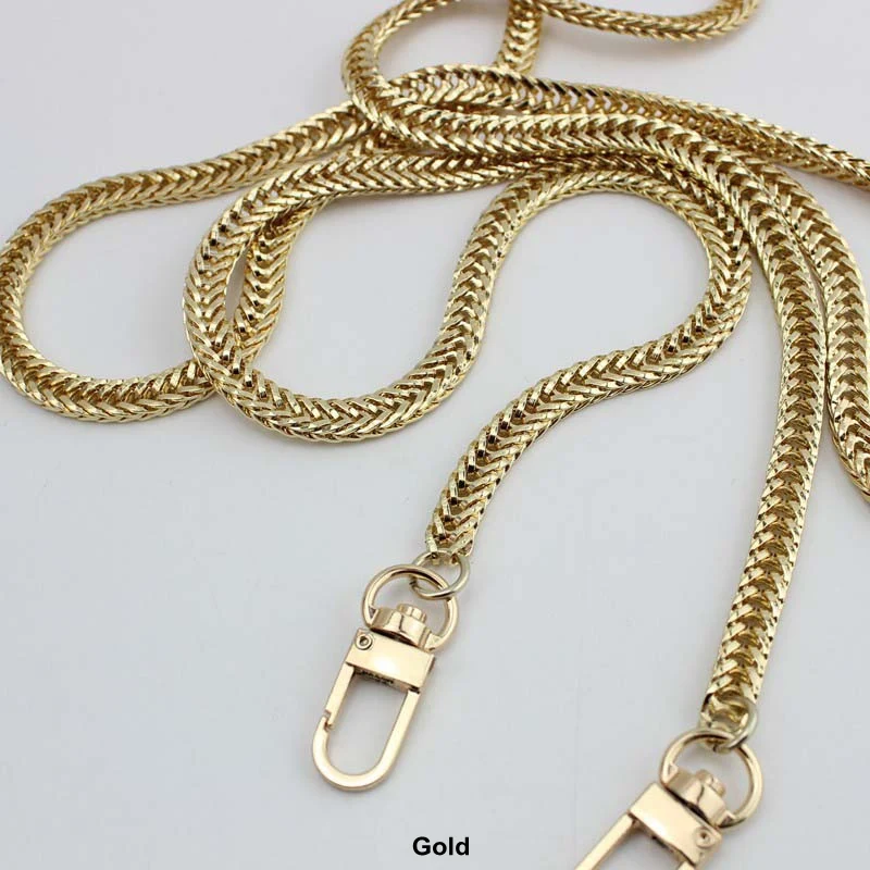 100-130cm Silver, Gold 7mm Metal Chains Shoulder Straps for Small Handbags Purses Bags Strap Replacement DIY Handle Accessories