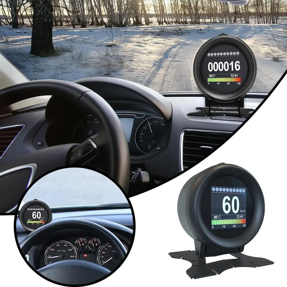

Автомобильный бортовой дисплей X60 HUD, универсальный цифровой измеритель температуры воды, скорости и напряжения, автомобильные аксессуары