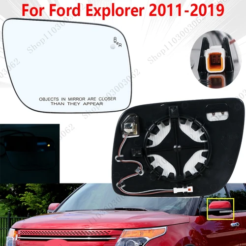 Imagen 1 del producto Reemplazo para Ford Explorer 2011 2012 2013 2014-2019 versión estadounidense espejo de punto ciego con calefacción lateral de coche lente de espejo retrovisor de cristal