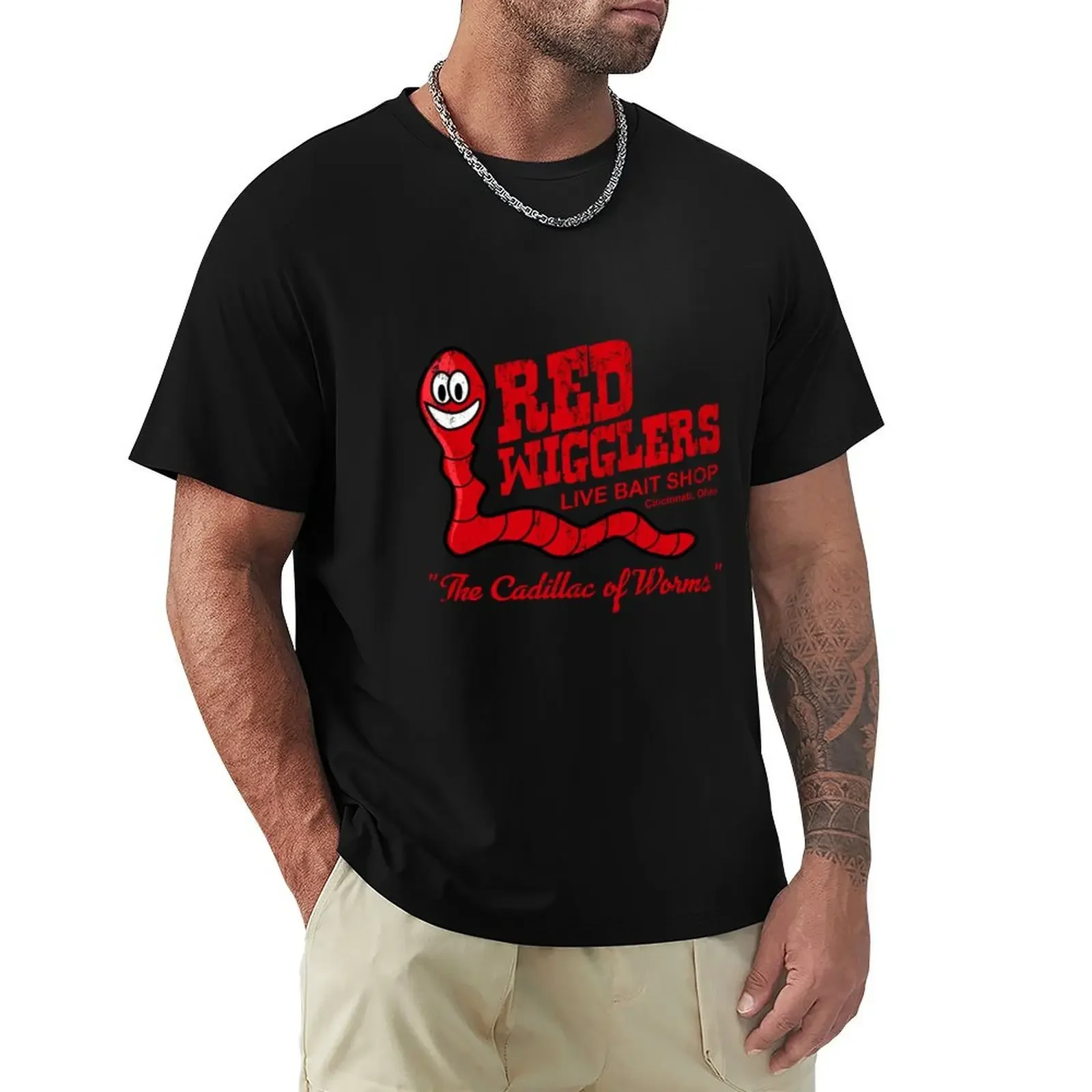 

Red Wigglers from WKRP in Cincinnati distressed T-Shirt street wear graphic t shirt vintage customizeds Men's t-shirt