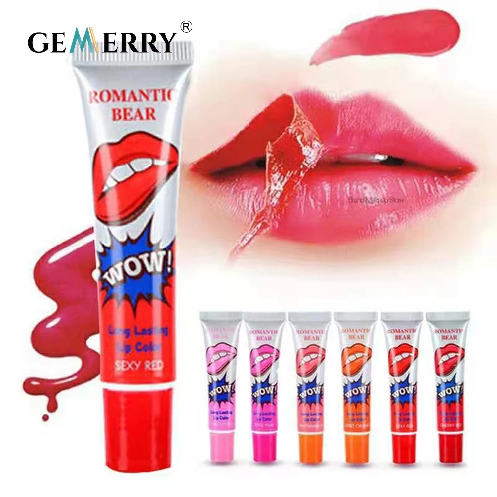 1pc Sexy Red Liquid Lipstick Longlasting Lip Gloss Mask Base Waterproof Moisturizer Makeup Peel Off Lipgloss Cosmetics 6 Colors