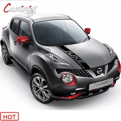 Car Bonnet Racing Stripes For Nissan JUKE NISMO Sport Styling Auto Engine Cover Hood Decor Sticker Exterior Vinyl Decals