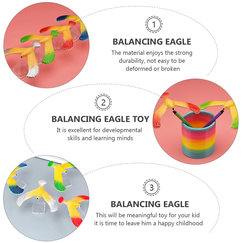 10 Uds Mini figuras de animales equilibrio águila juguete juguetes dedo equilibrio pájaro niño para pájaros