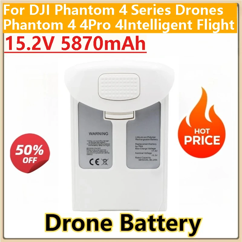 

New 15.2V 5870mAh for DJI Phantom 4 Series Drones Phantom 4 4Pro 4Intelligent Flight Replacement Battery