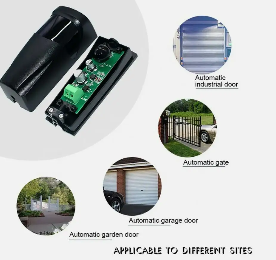 Fotocellula con sensore a infrarossi per cancelli Rilevatore di movimento per cancelli di sicurezza Rilevatore di raggi Sensore a infrarossi di sicurezza per barriera per porta del garage