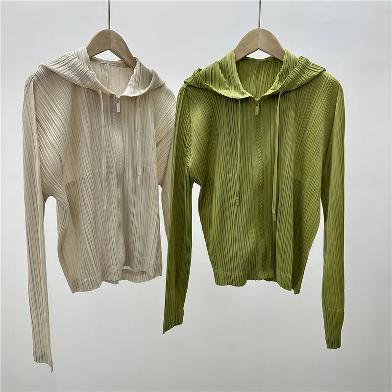 Women's Short Zipper Long Sleeve Hooded Jacket Thin Sun Protection Outerwear Summer Casual Polyester Fiber Commute Style