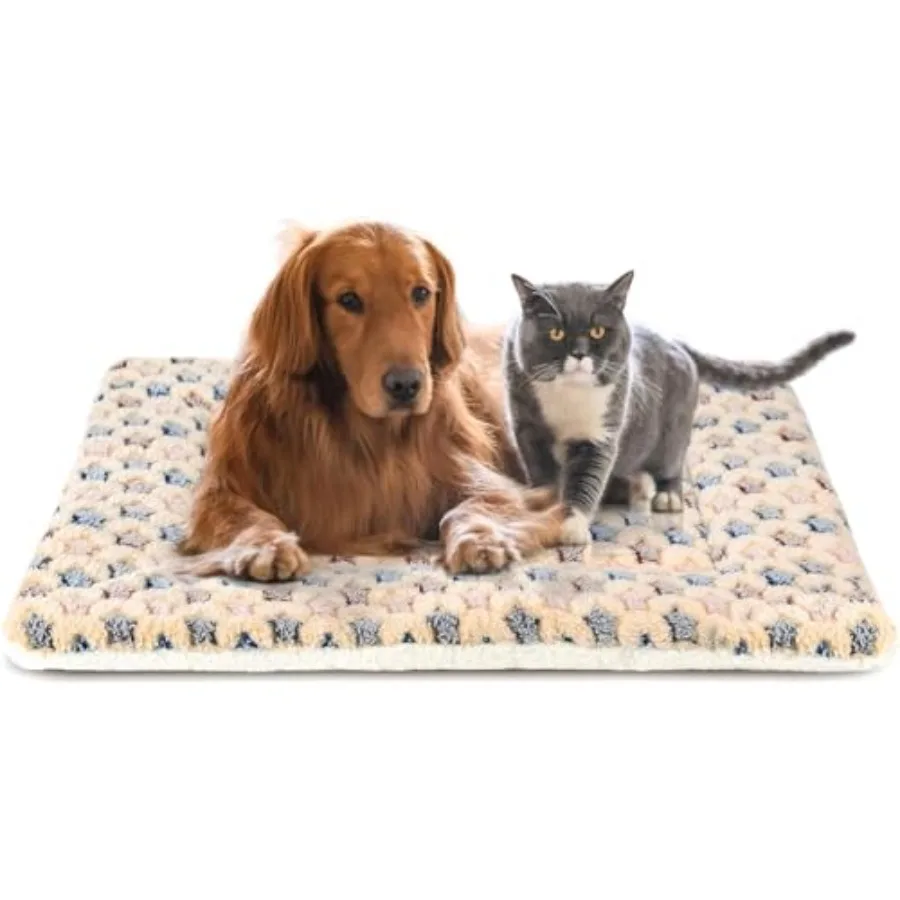 

Dog Bed Crate Pad Ultra Soft Pet Bed with Cute Star Print Washable Crate Mat for Large Medium Small Dogs Reversible Fleece Dog