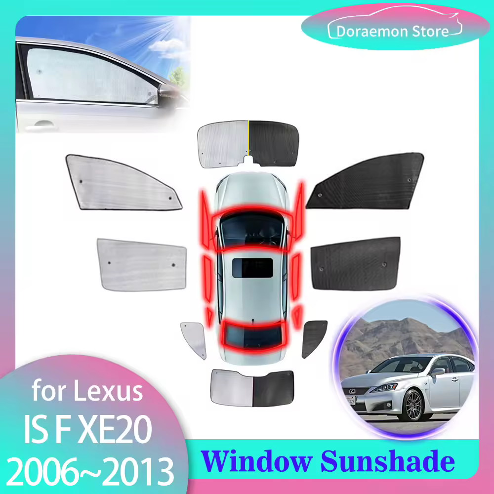 Full Cover Sunshades for Lexus IS F 250 220d XE20 2006~2013 Sun Protecti Window Visor Mat Rear Windshield Curtain Car Accessorie