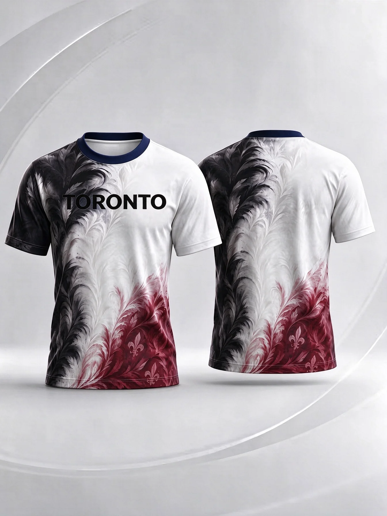 Toronto Football Jersey Men Gradient Feather Pattern Breathable Soccer Training Tee
