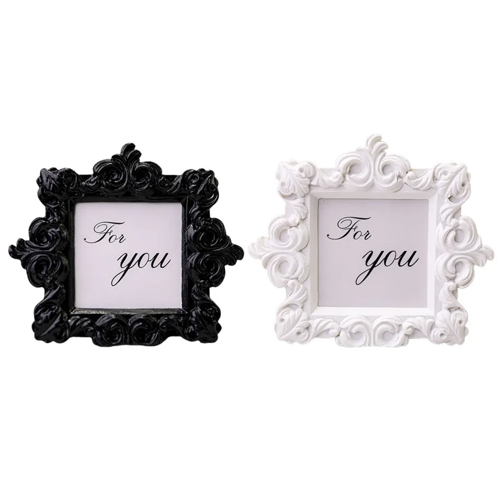 

2Pcs European Style Vintage Resin Picture Frame Photo Frame for Tabletop Home Office Wedding Decoration