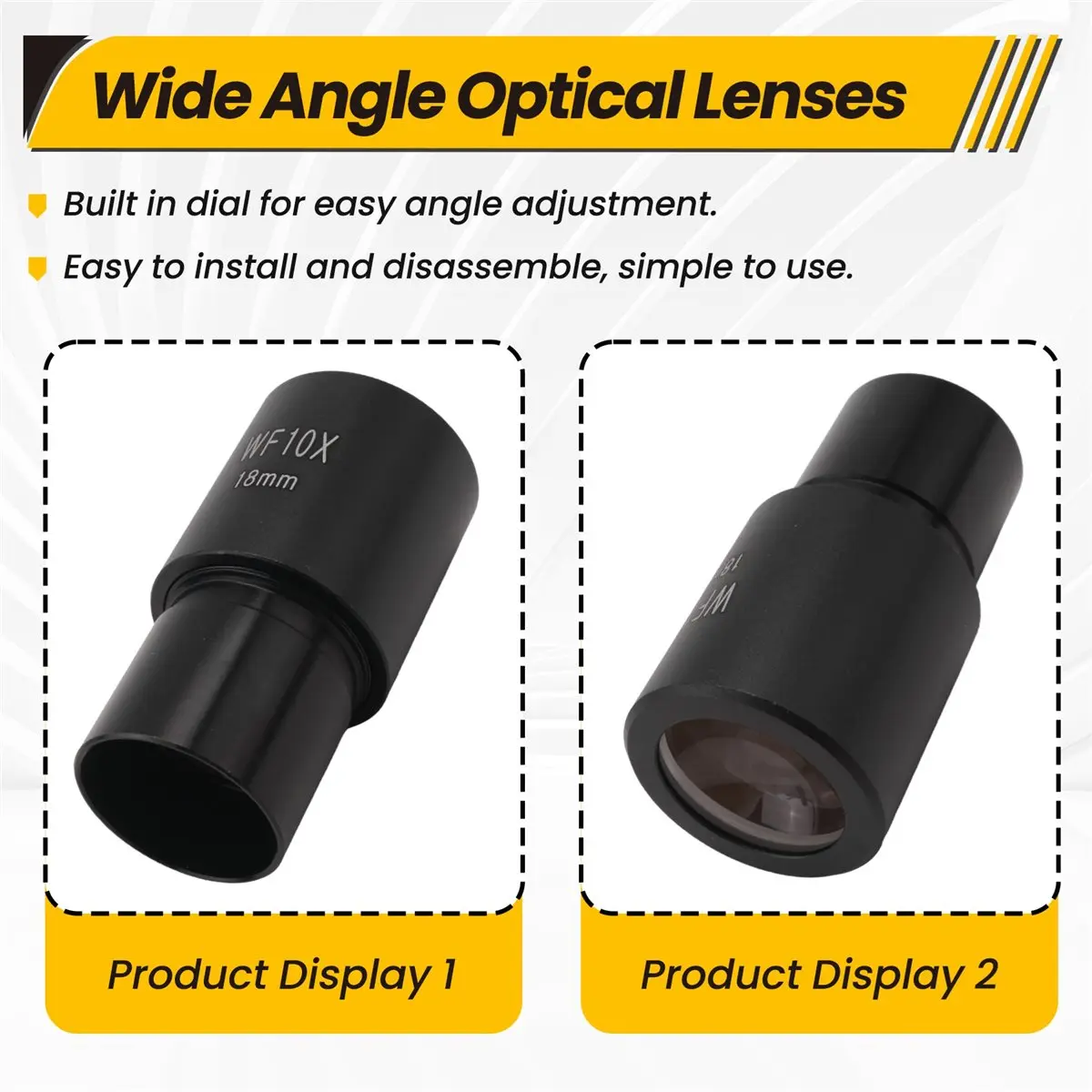 newyear828 2 PCS WF10X Widefield Eyepiece Biological Microscope Optical Lens Eyepiece Wide Angle 23.2mm Mounting Size