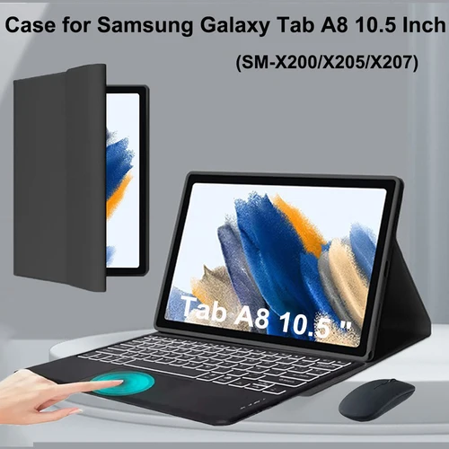 Funda para Samsung Galaxy Tab A8 de 10,5 pulgadas, funda para teclado Bluetooth inalámbrico para Tab A8 de 10,5 pulgadas, funda con soporte inteligente Samsung