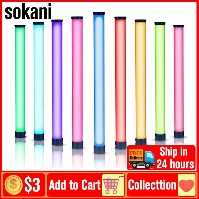 Sokani X25 RGB Colorful Lamp LED Video Light Handheld Light Stick Tube Light for Photo/Studio/Video/Filmmakers