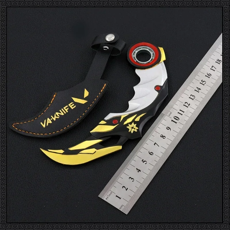 17cm Valorant Karambit Champion 2021 nóż z pazurami wersja obciążona obrotowy w całości z metalu miecz broń Model gra urządzenia peryferyjne prezent dla chłopca