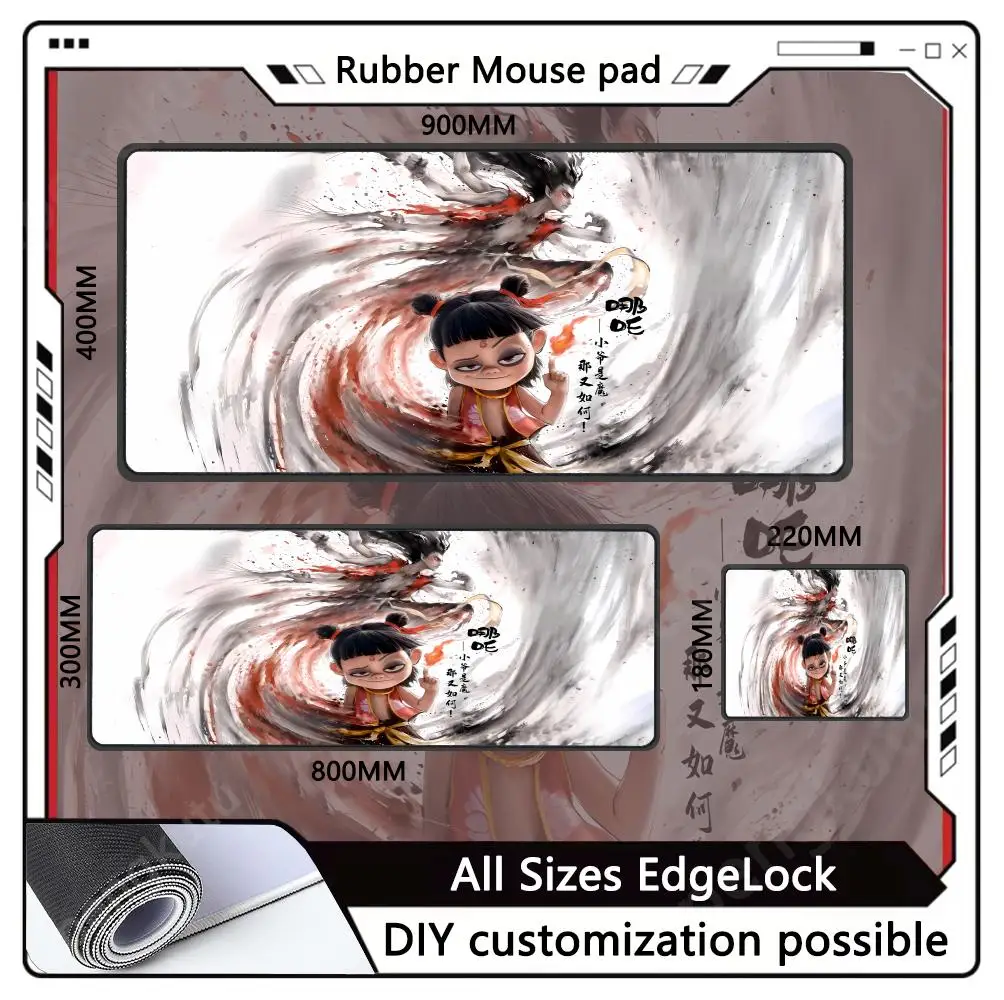 Nezha E-Sports Rubber Mouse Pad Learning Desk Pad Office Dormitory Computer Desk Mat Two-Dimensional Animation Keyboard Mat