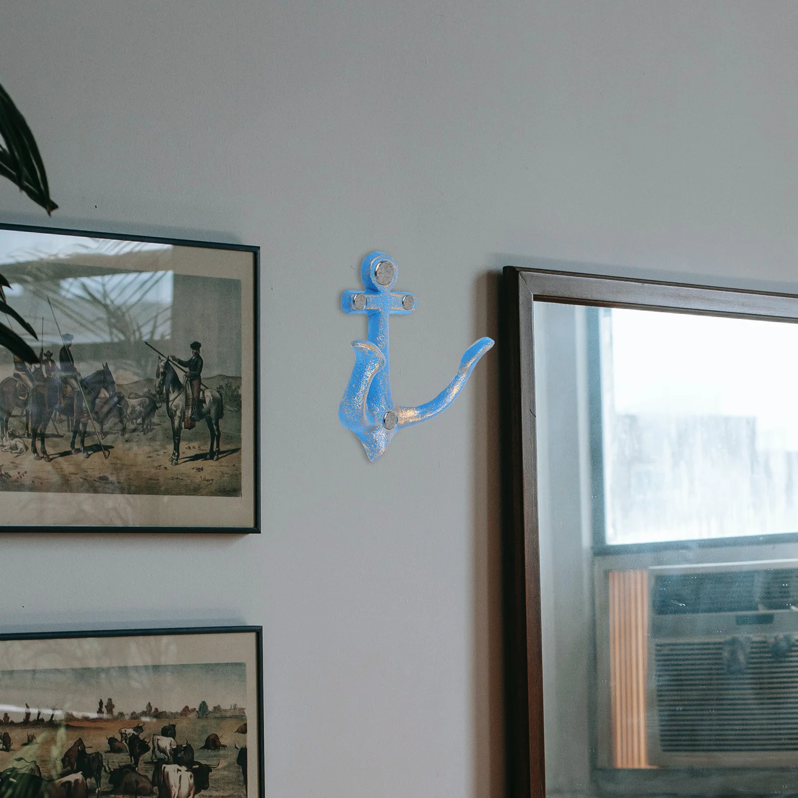 

Iron Anchor Wall Decor Vintage Anchor Shape Pendant Coffee Color Small Ornament For Bedroom Home Nautical Theme Indoor Outdoor