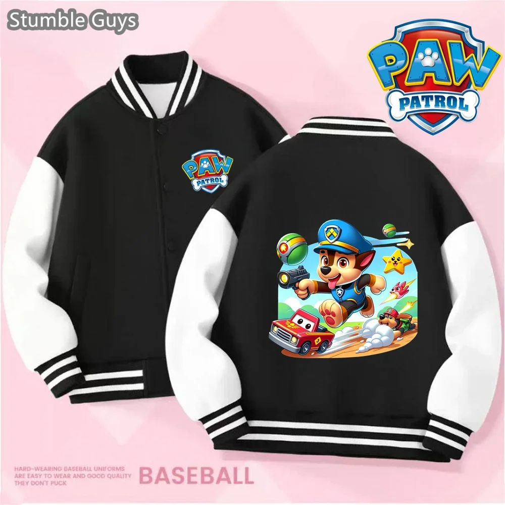 باو باترول الأطفال سترة الطباعة زي بيسبول لطيف الكرتون جولة الرقبة Kawaii طفل معطف رياضي الخريف الشتاء الهدايا الدافئة #3