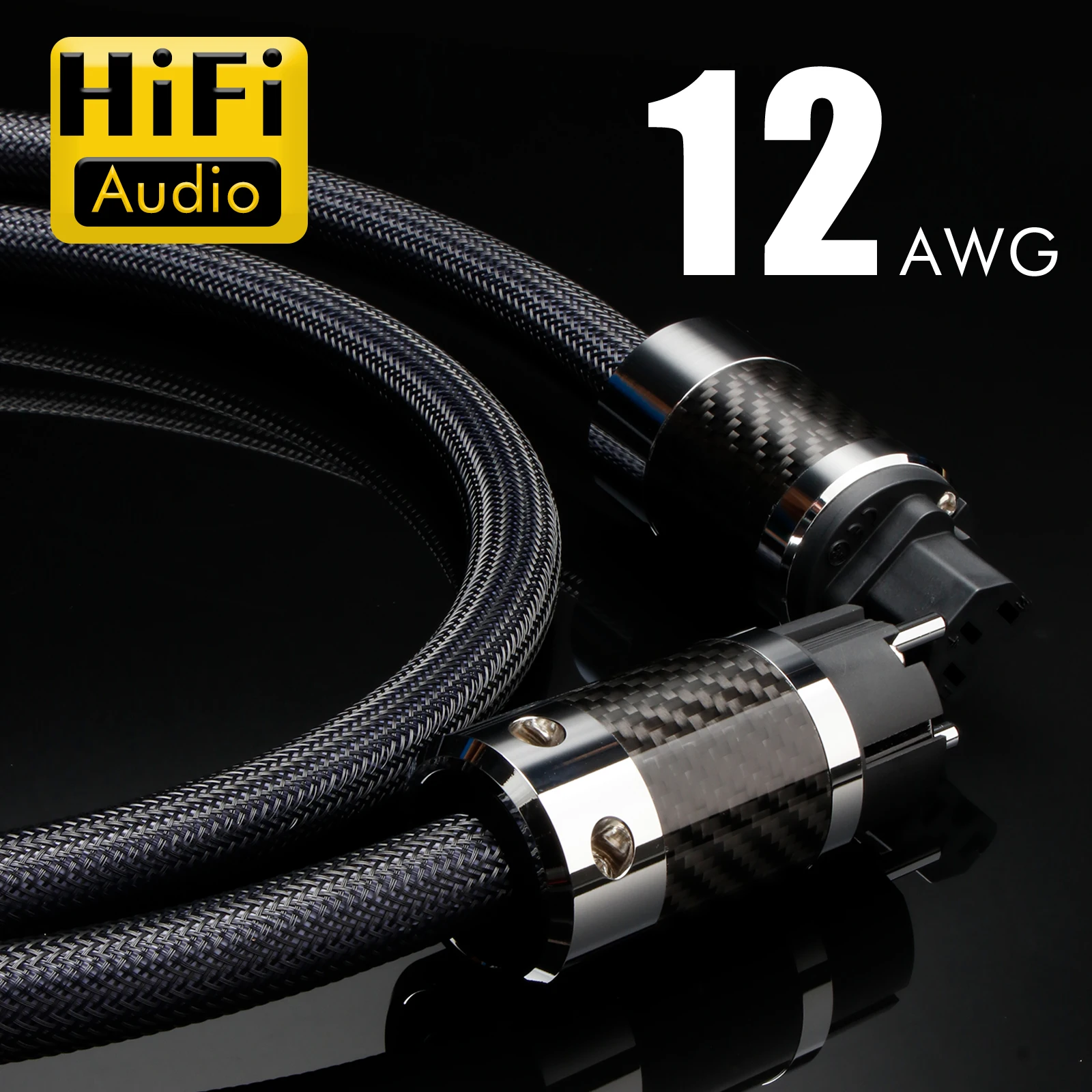Preffair Audiophile AU/EU/US Stromkabel Hifi OCC Kupfer Strom-Audio-Anschluss AC-Stromversorgung Verlängerungskabel – Detail 3