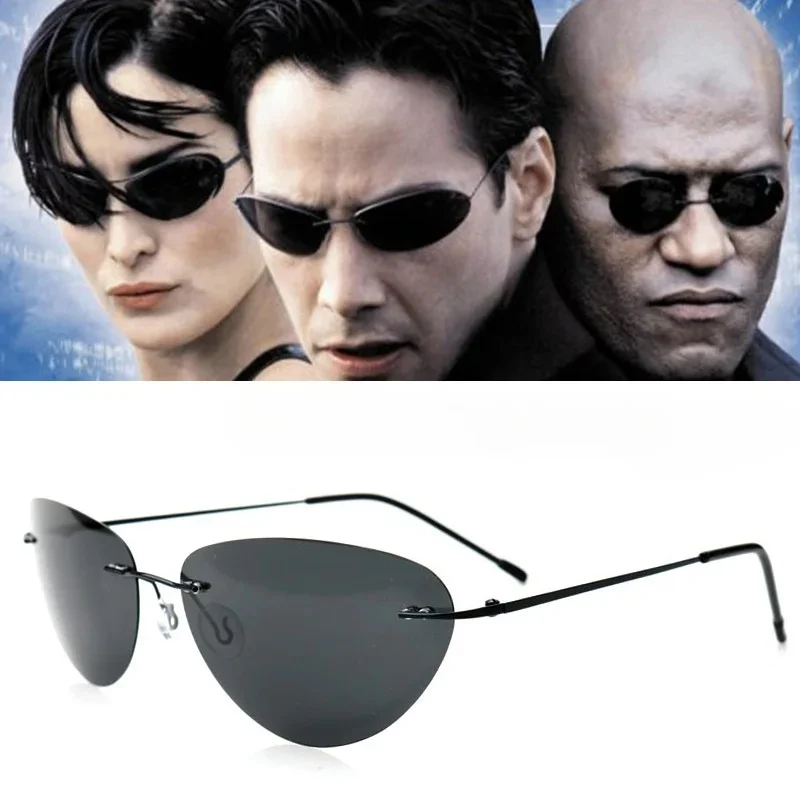 Sunglasses Rimless Titanium Men Eyewear Polarized Ultralight Driving Ultraviolet-proof Sun Glasses Fishing Sunglasses Fashion