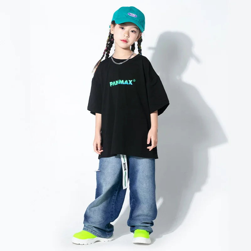 

Children's hip-hop fashion clothes girls' Jazz Performance short sleeved suit 61 group performance clothes