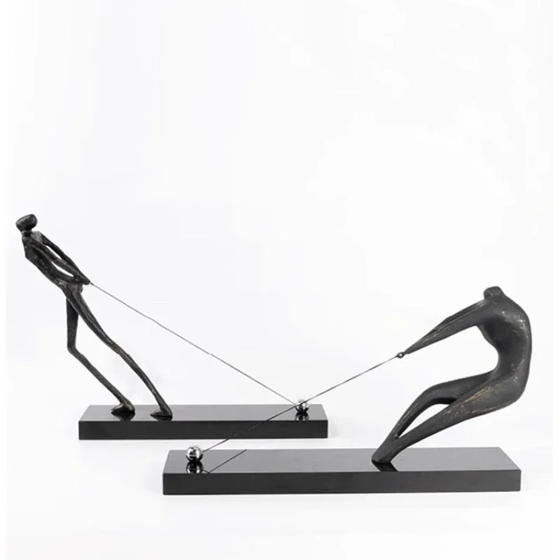 

Simple modern creative sports figure ornament black sculpture hotel sales office model room soft decoration