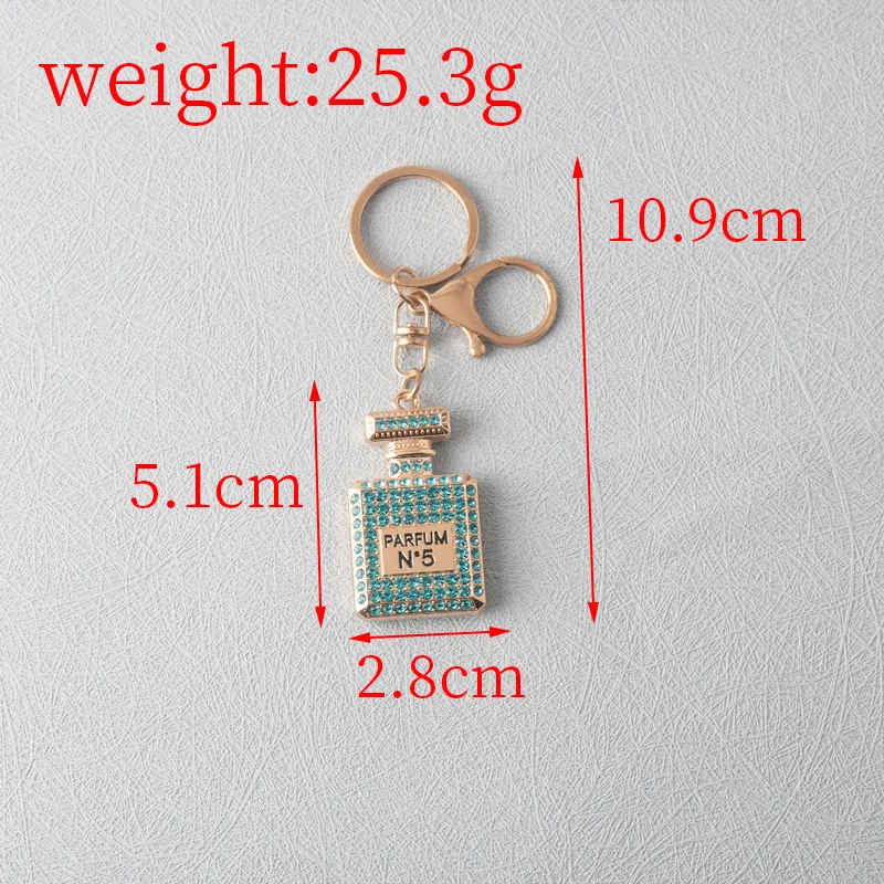 keychain perfume bottle With Shiny Rhinestone Keyrings Perfume Bottle Shape Pendant For Lady Girls Bag Wallet Hanging Ornament