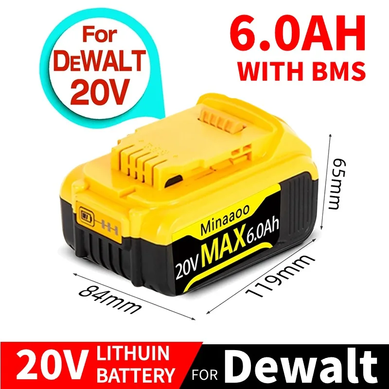 Batterie de rechange au lithium d\'origine pour Dewalt, DCB200, 20V, 12,0 Ah, 18V, DCB184, DCB200, DCB182, DCB180, DCB33, DCB182, DCB201, DCB206