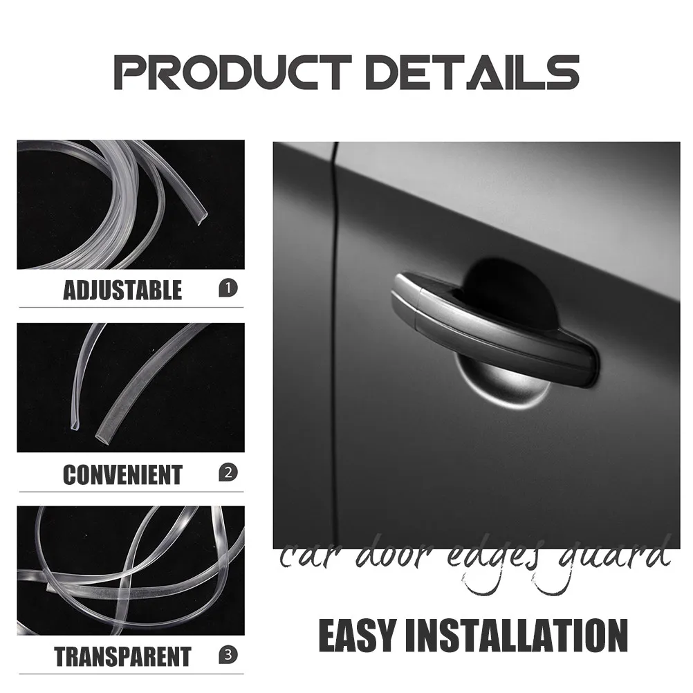 6 Meter Rubber Car Door Seal Strip for Noise Reduction Scratch Protection Easy Install Self Adhesive Door Edge Guard Automotive
