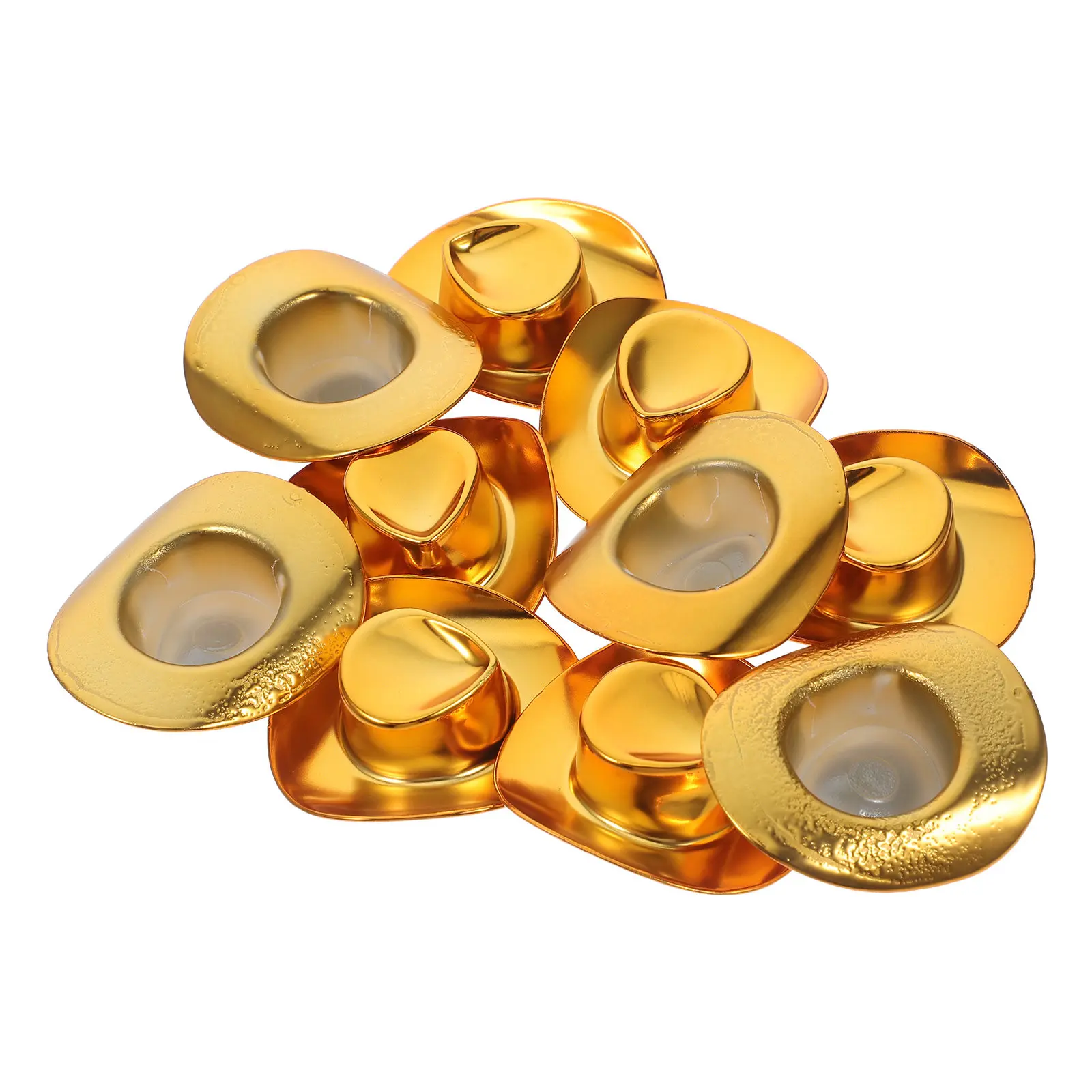 10Pcs Mini Glitter Cowboy Hats Tiny Western Style Miniature Hats for DIY Craft Party Decorations Accessories Tiny Cowgirl Hat