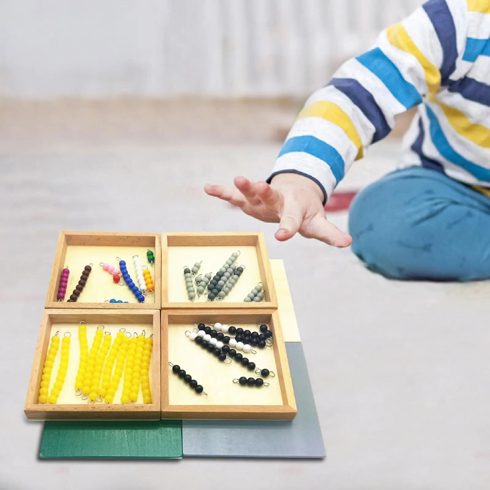 Jouets Montessori pour l'éducation alth, cadeau d'activités d'apprentissage, aides aux maths fuchsia