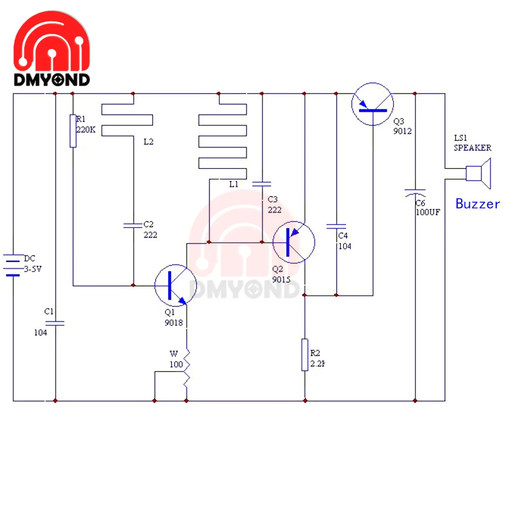 DC3-5V Simple Metal Detector Electronic Production Kit DIY Teaching Spare Parts Technology Training Welding Metal Detection