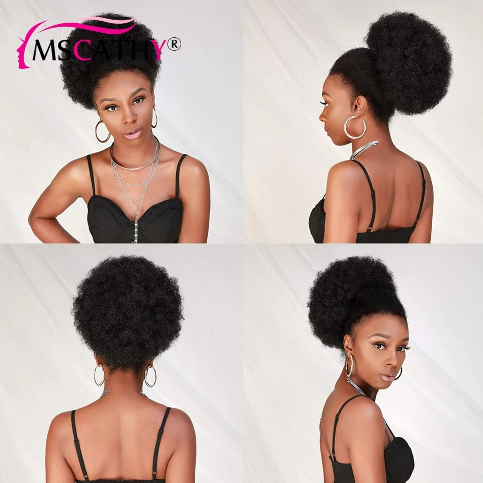 Wig renda depan keriting Afro 13x4 dengan tepian 4c Wig rambut manusia warna alami untuk wanita Wig rambut Virgin Brasil dengan kepadatan 200