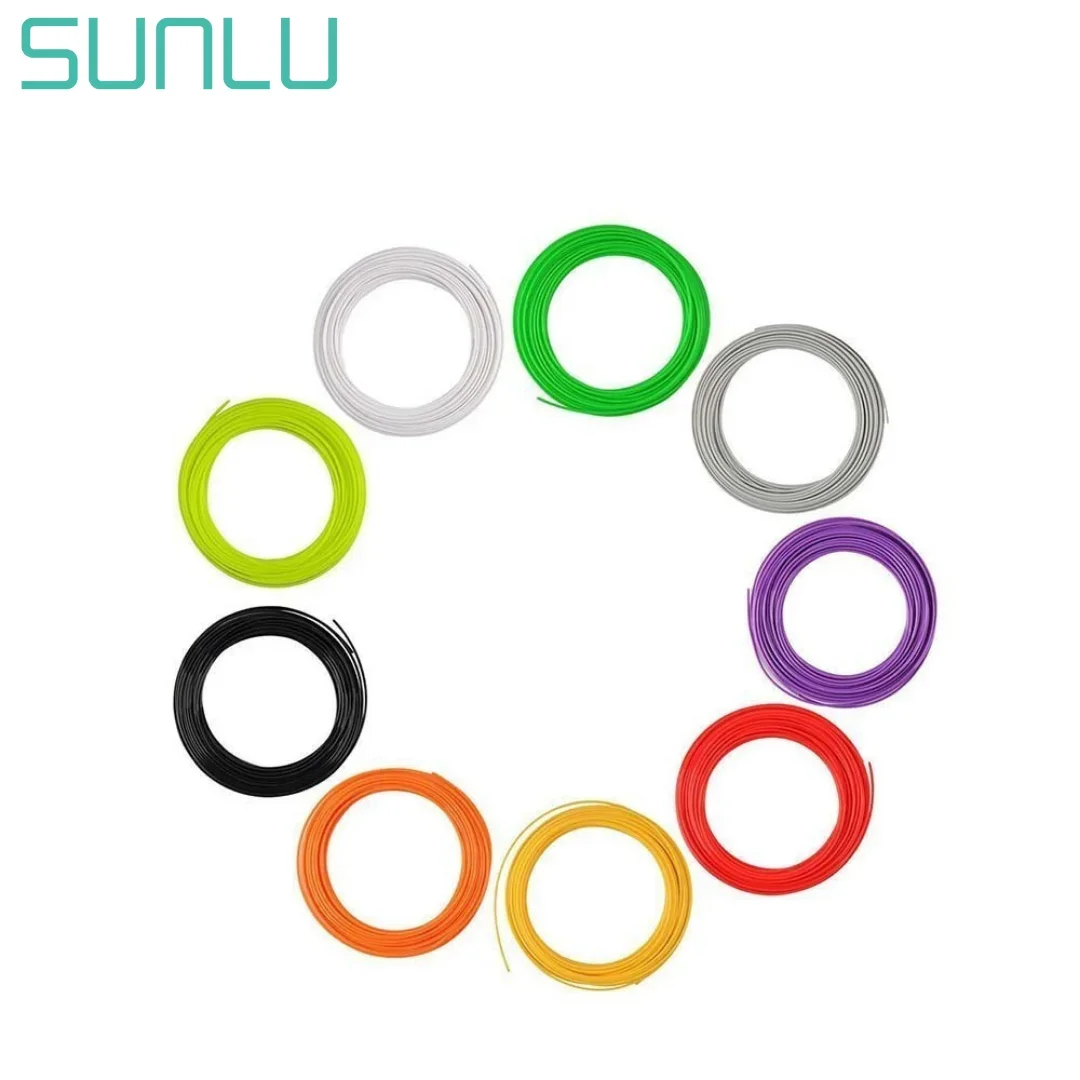 SUNLU 10Pcs 3D Pen Reills PCL/PLA Filament 5M 1.75MM  100% No Bubble Material Children Scribble Filament Explore Brains Gadget