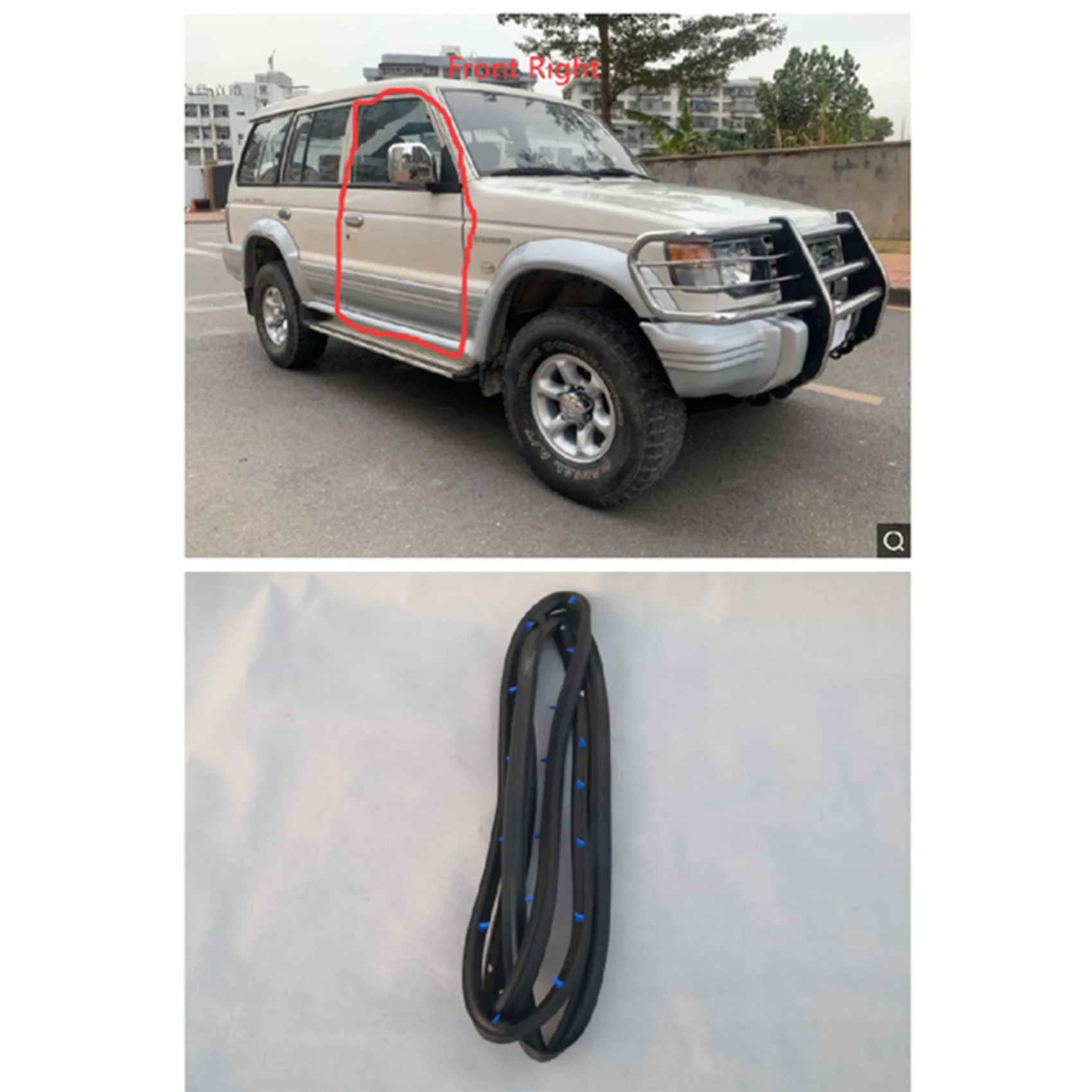 

F9-6PCS Door Rubber Seal Doorpost Rubber Strip For Mitsubishi Pajero Montero V31W V43W MR120675 MR120676 MR120677 MB669334