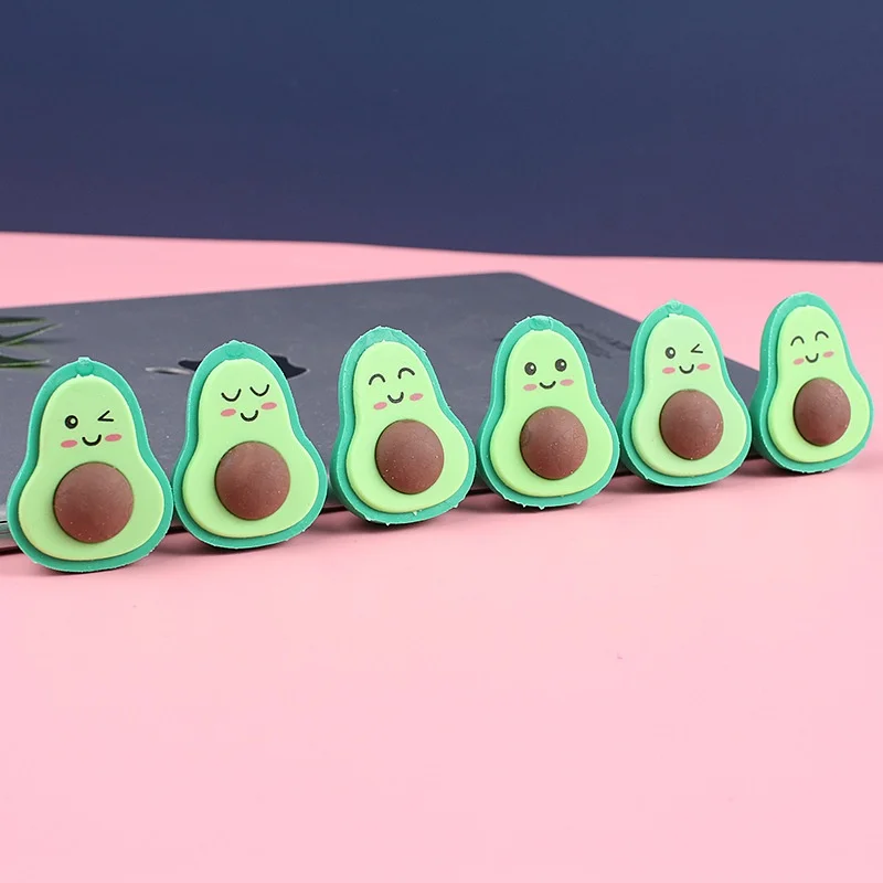1Pcs Avocado Eraser Student Stationery Study Supplies Correction Correction Of Alterations School Gift Pencil Eraser