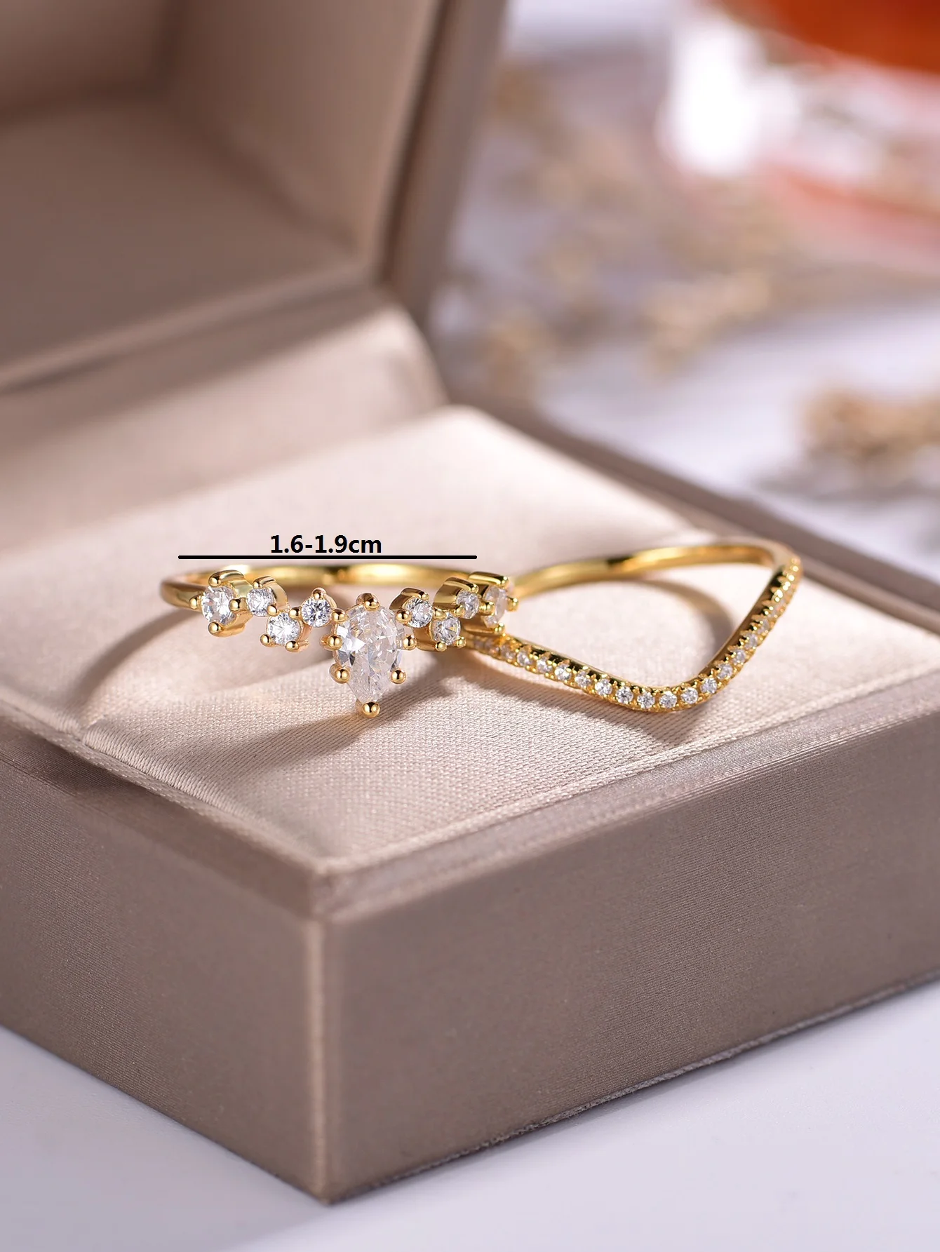 S925 فضة 0.5CT قطرة الماء مويسانيتي خاتم غرامة مجوهرات مناسبة لتقديم هدية شخصية موضة هدية عيد ميلاد #3