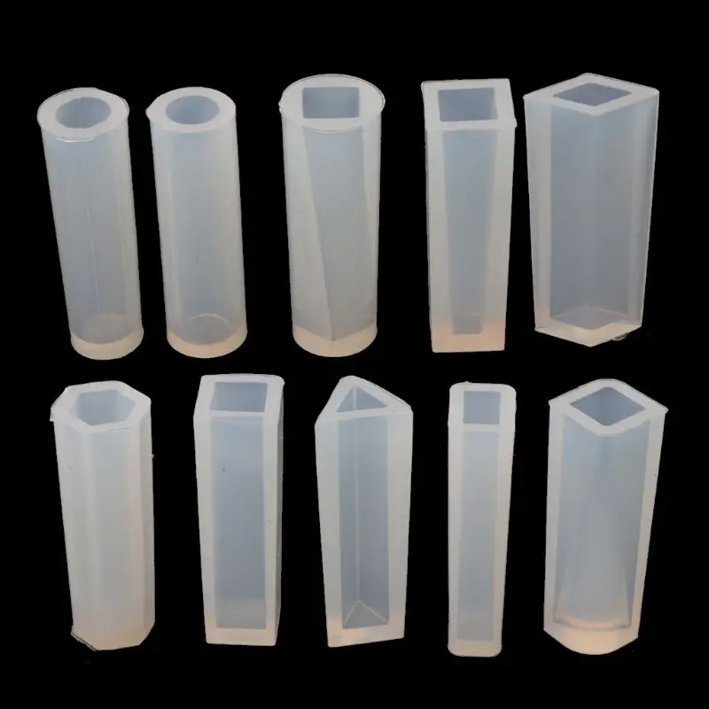 10Pieces Jewelry Silicone Resin Moulds Long Cylinder Shape Casting Moulds Epoxy Moulds for DIY Keychains Earring Pendant