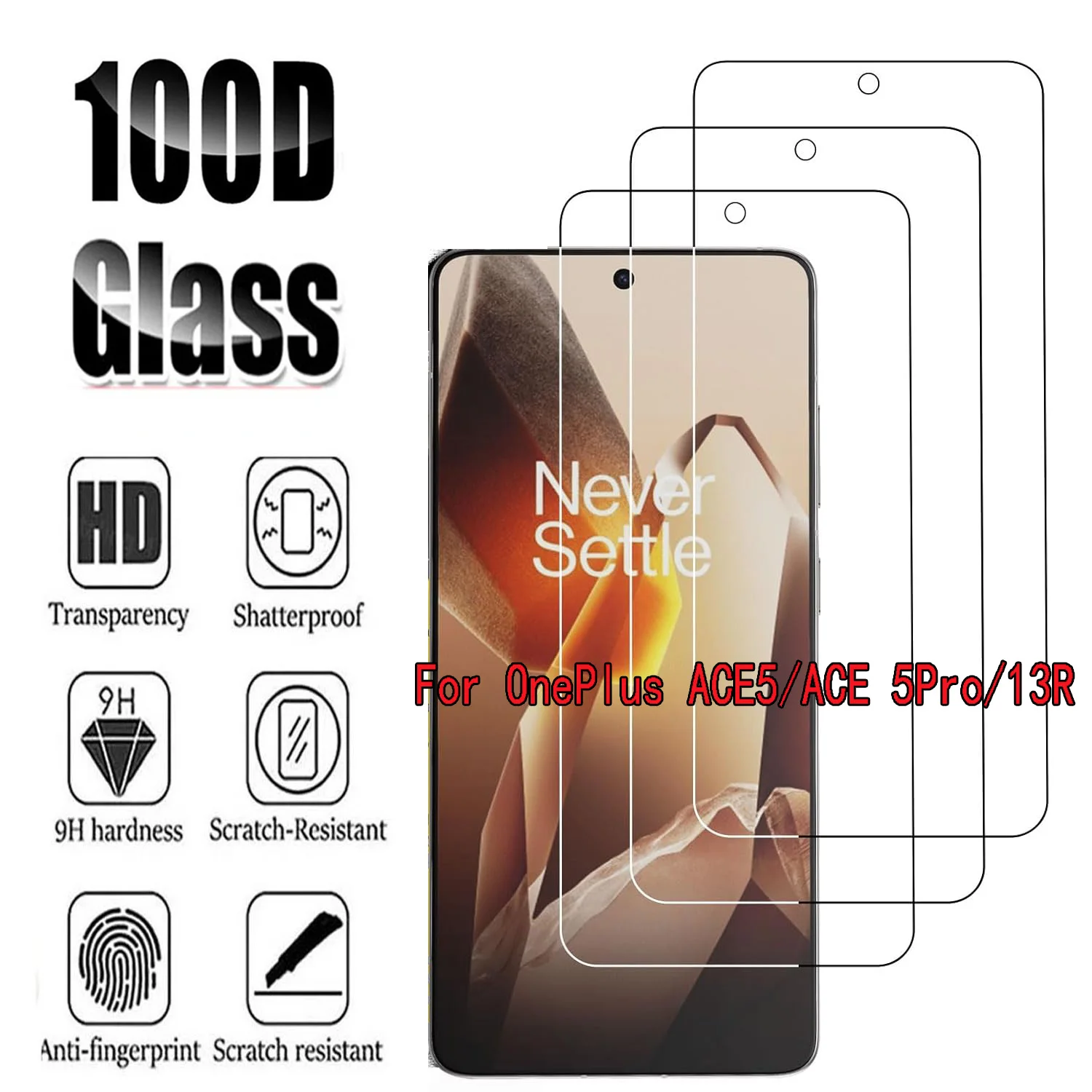 2/3/4 PCS 9H Screen Protector Film For OnePlus ACE 5 5G HD Tempered Glass