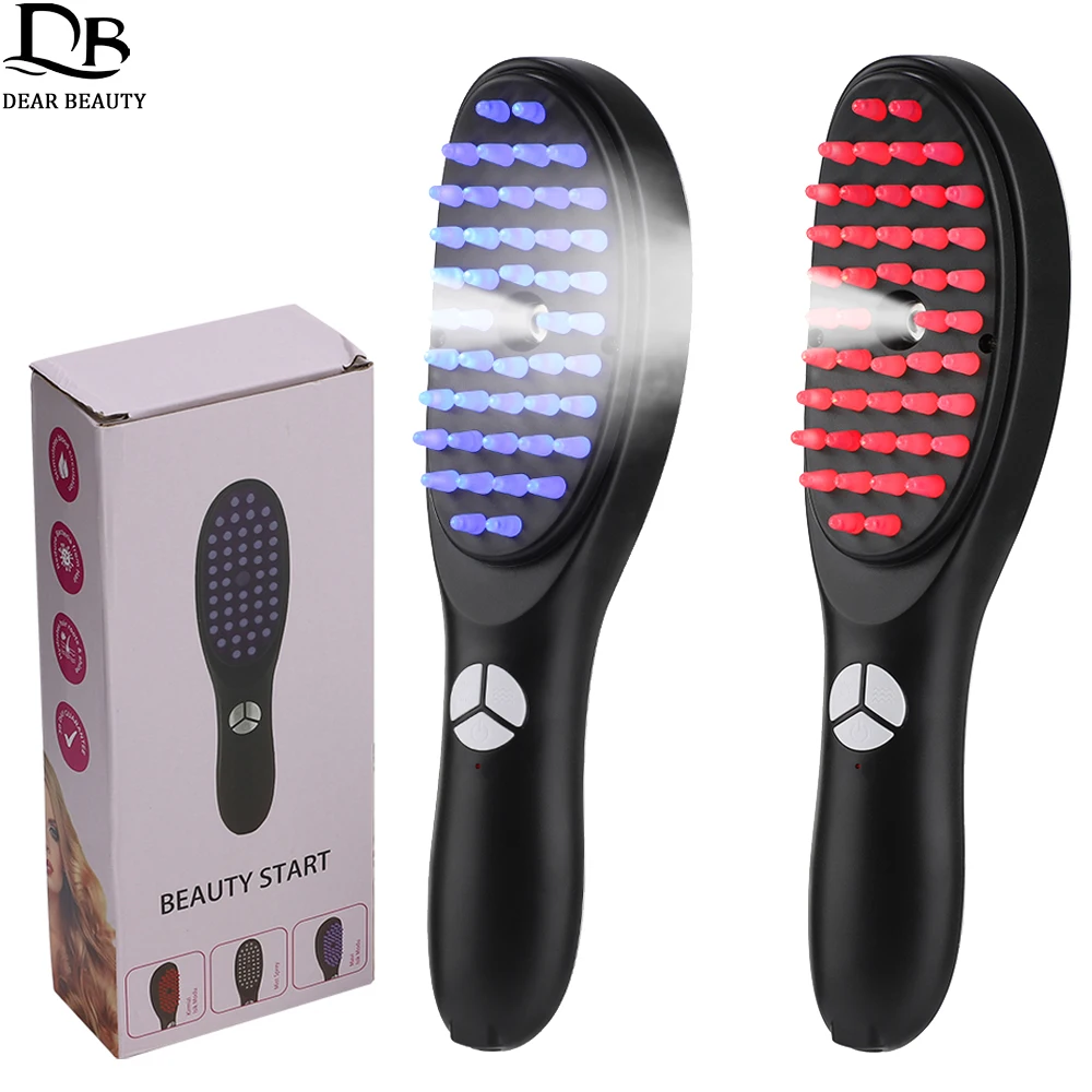 

Электрический распылитель, массажная расческа, красный, синий свет, терапия, вибрационный массажер для головы, щетка для роста волос, масло для роста волос, жидкая медицинская распылительная расческа