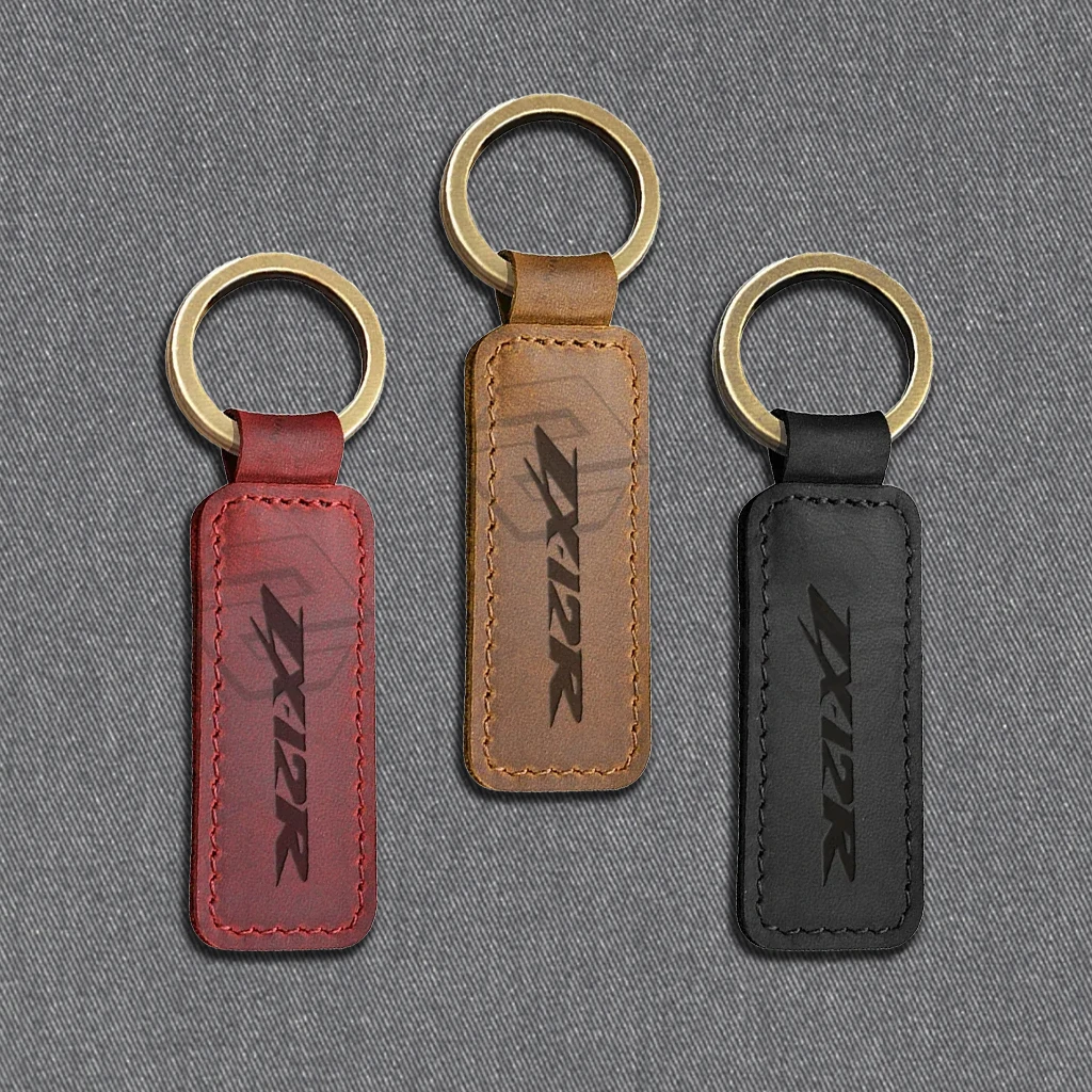 

For Kawasaki ZX12R ZX-12R motorcycle modified leather keychain pendant accessory