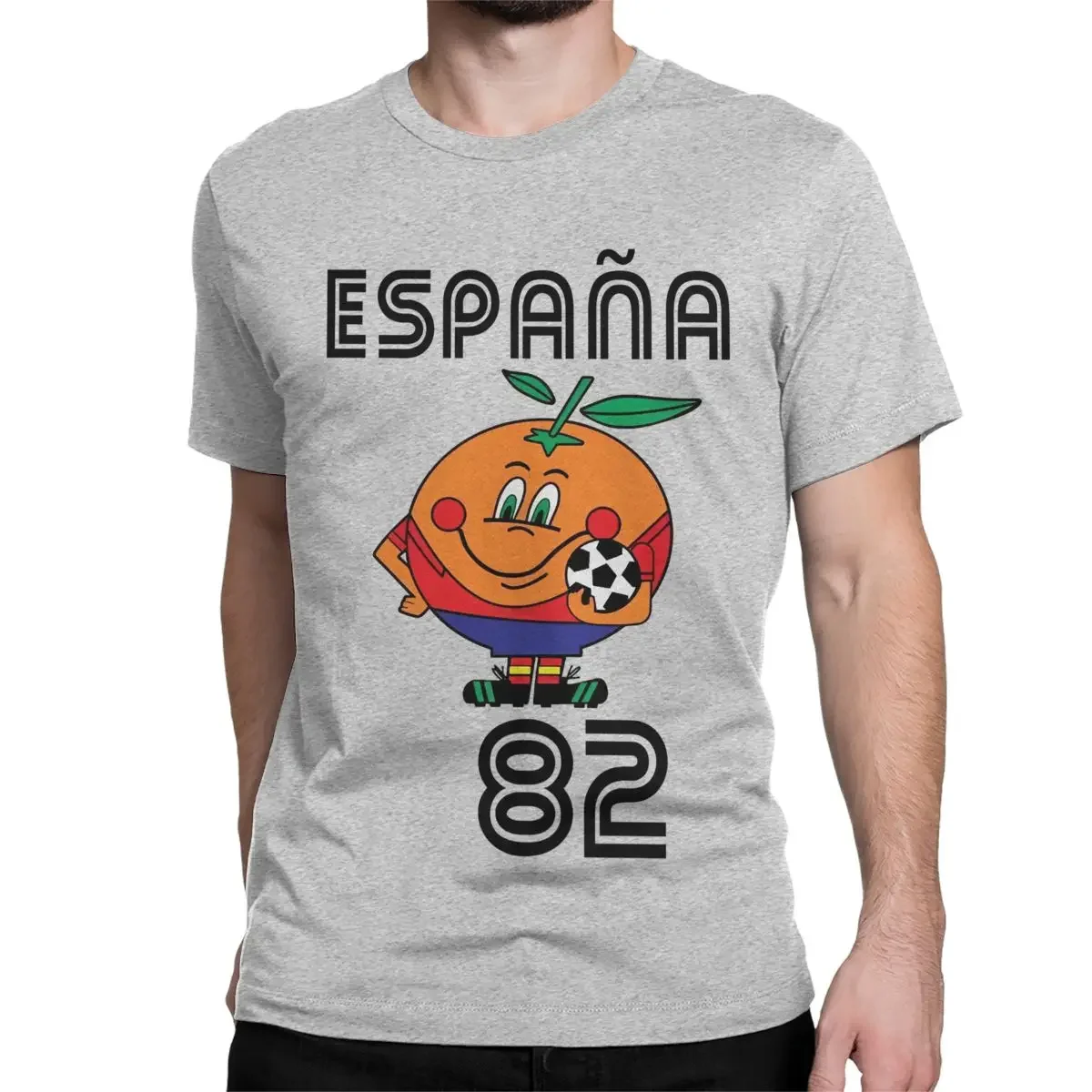 

Naranjito T Shirt Men Women's Cotton T-Shirt Crewneck Espana 82 Spain Mascot 1982 Soccer Football Tee Shirt Clothing Plus Size