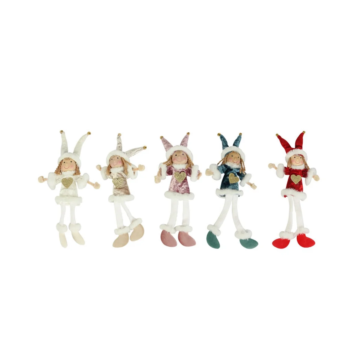 5Pcs Christmas Plush Doll Ornaments Children Cute Doll Girl Gift Christmas Trees Pendant